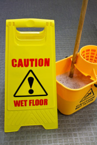Mopping floor warning sign