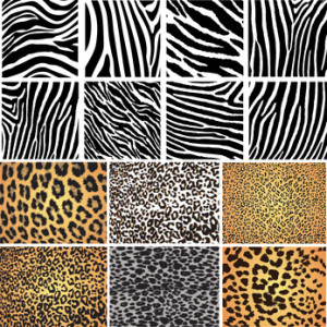Animal skin fur vector pack leopard zebra