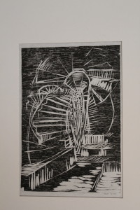 Holzschnitt, "abstrakt (Stufen)", 1980, 14,3 x 21,5