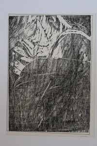 Holzschnitt, "Selbst", Ende 70-er/Anfang 80-er Jahre, 18,3 x 26,2