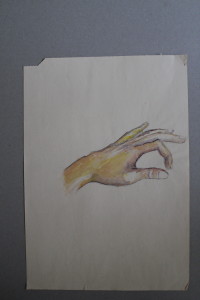 Aquarell, "Hand", 70-er Jahre, 29,5 x 42