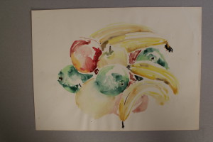 Aquarell, "Stillleben mit Obst", Ende 70-er Jahre, 45 x 33