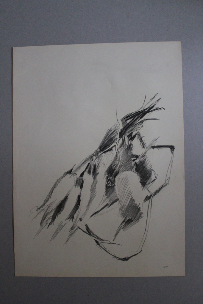 Bleistiftzeichnung, "Stillleben Karotten", 1981, 33 x 45