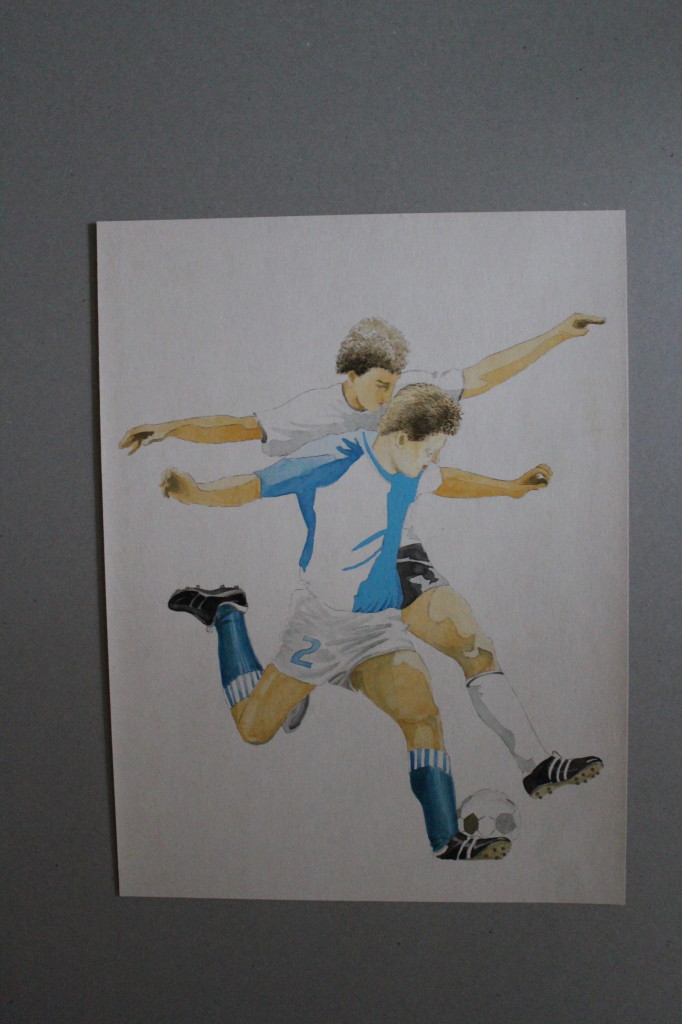 Aquarell, "Sport", Anfang 80-er Jahre, 26 x 35