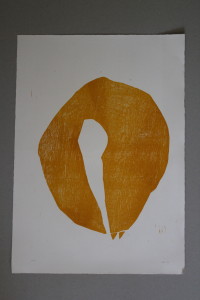 Holzschnitt, "biomorphe Form", 1987, 53,5 x 38