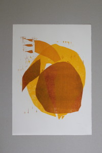 Holzschnitt, "biomorphe Formen", 1987, 53,5 x 38