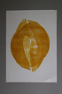 Holzschnitt, "zwei Formen übereinander", 1987, 53,5 x 38