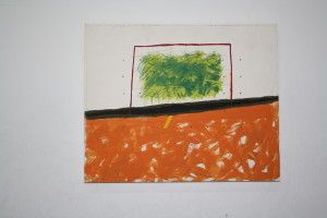 WVZ 4-1-97, Acryl auf Holz, "sie machten ihm eine Landschaft", 1997, 35 x 28,5