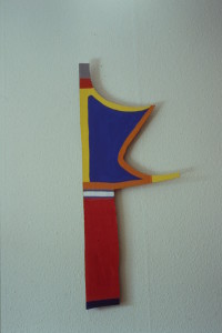 WVZ 27-4-93, Acryl auf Wellpappe, "Fahne", 1993, 36 x 91