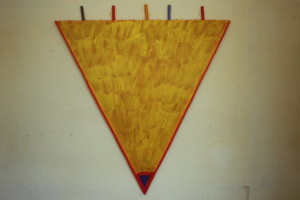 WVZ 6-2-86, Acryl auf Spanplatte, "Fallschirm", 1986, 99 x 110