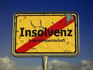 gelbes Schild Insolvenz