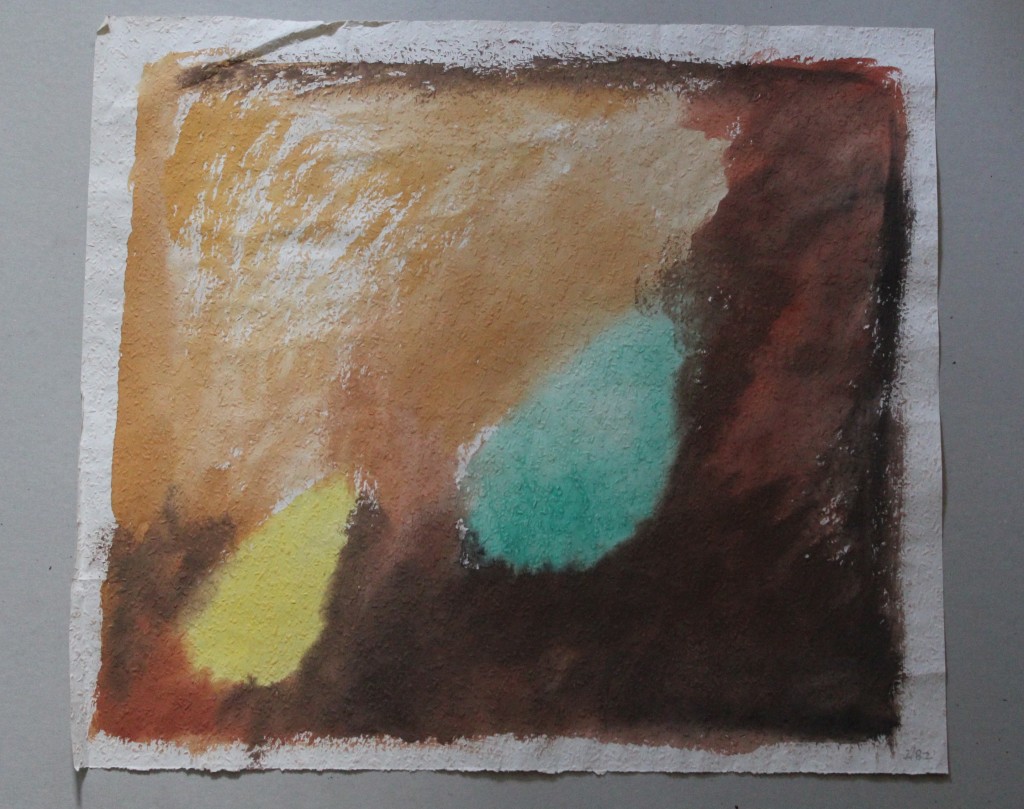2 Flecken, Tempera auf Rauhfasertapete, 1982, 53 x 48