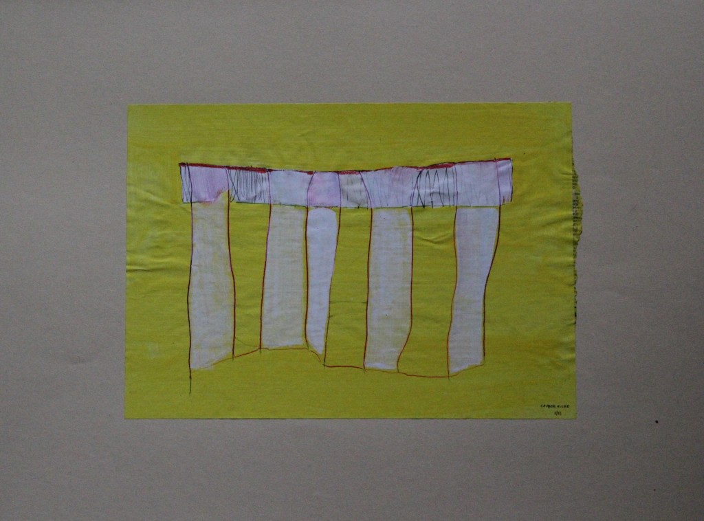 Zauberallee, Dispersion/Buntstift auf Papier, 1983, 29,7 x 21