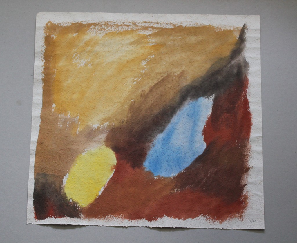 2 Flecken, Tempera auf Rauhfasertapete, 1982, 53 x 49,5