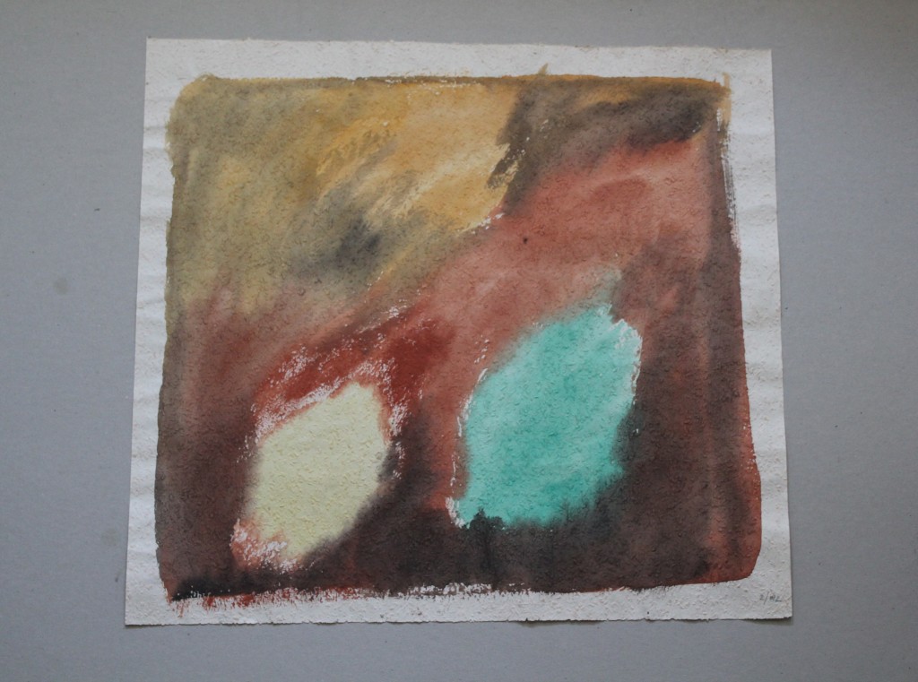 2 Flecken, Tempera auf Rauhfasertapete, 1982, 53 x 49