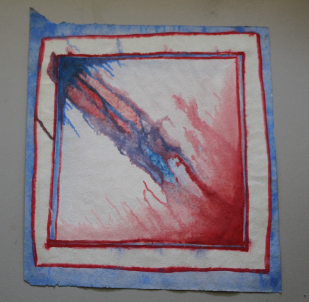 Gewitter, diagonal, Tempera auf Rauhfasertapete, 1982, 53 x 57