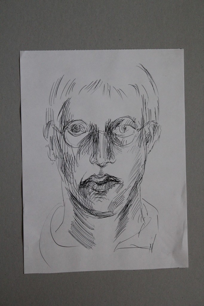 Selbst, Feder/Tusche auf Papier, 80-er Jahre, 29,7 x 40