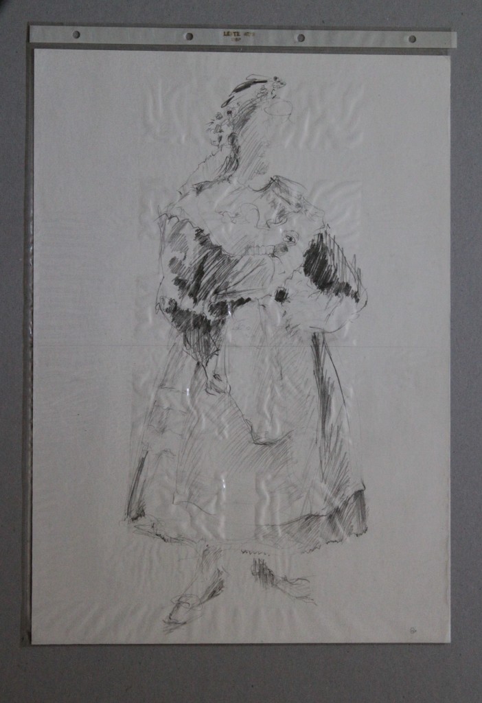 Tracht, Bleistift auf Papier, Anfang 80-er Jahre, 29,7 x 42