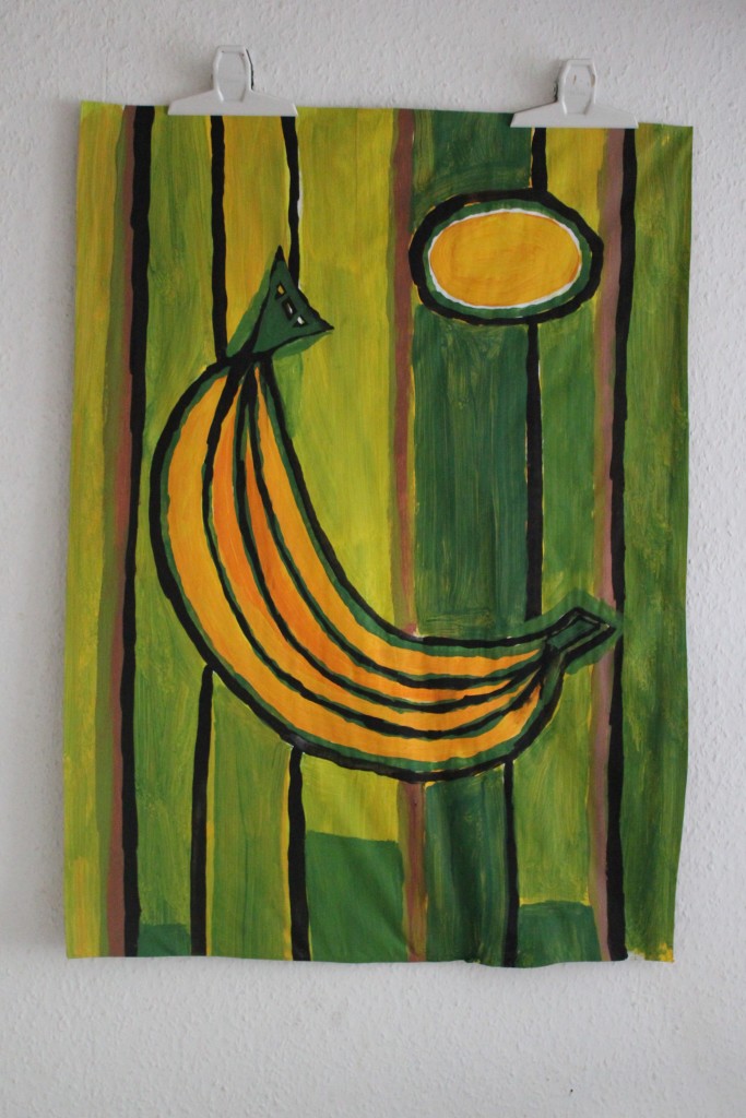WVZ 10-7-17, Acryl auf Papier, "Banane", 2017, ca. 60 x 82