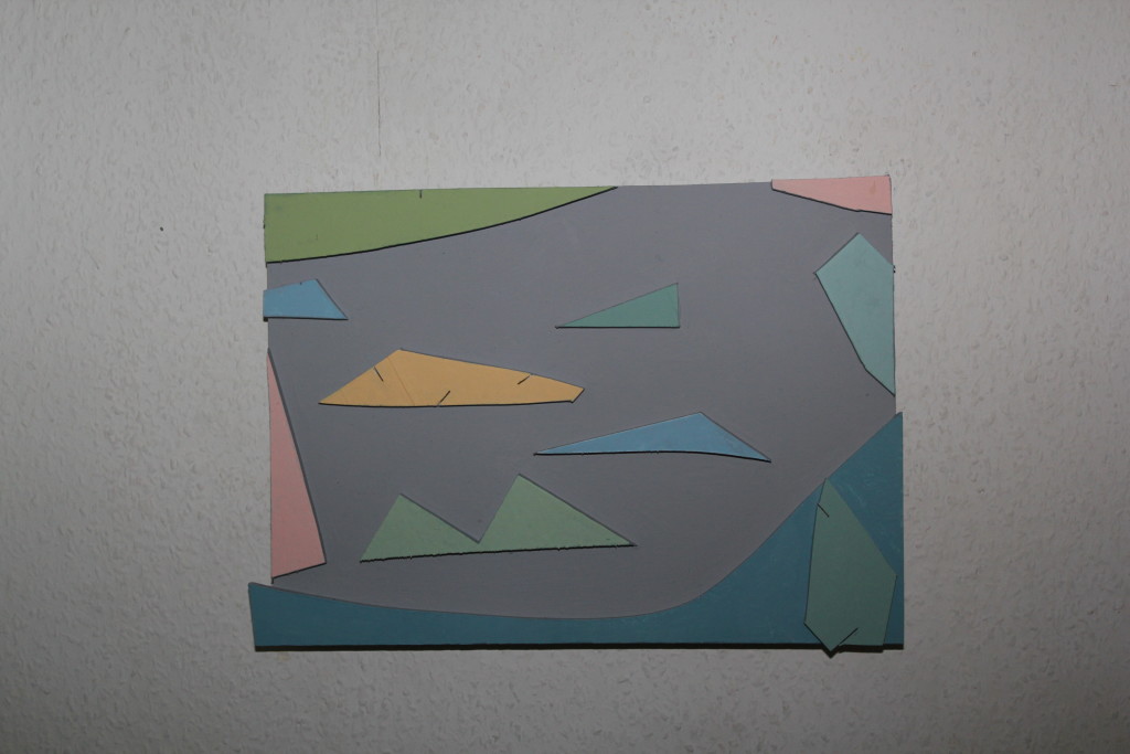 VZ 14-12-17, Acryl auf Sperrholz, Relief, "Landschaft aus Beton (Landschaft mit Beton)", 2017, 42 x 29