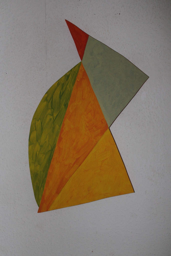WVZ 3-3-18, Acryl auf Kiefer-Sperrholz, "Paradiesvogel (Konstruktion)", 2018, ca. 44 x 68